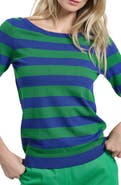 Isaac Mizrahi New York Stripe Scoop Neck Sweater