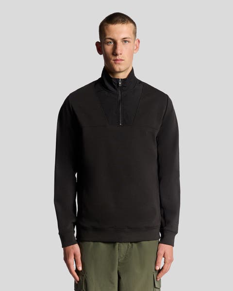 Panelled Hybrid Quarter Zip Sweatshirt