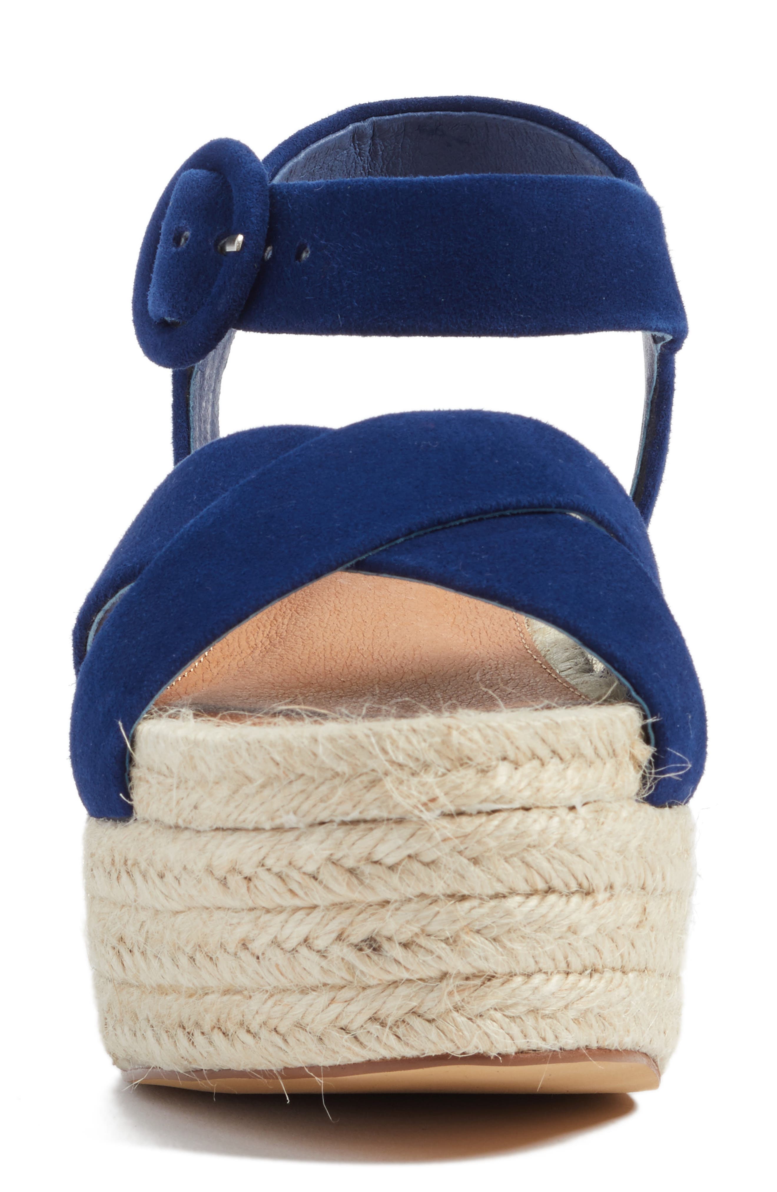 Emery Platform Espadrille Sandal, Alternate, color, NAVY SUEDE