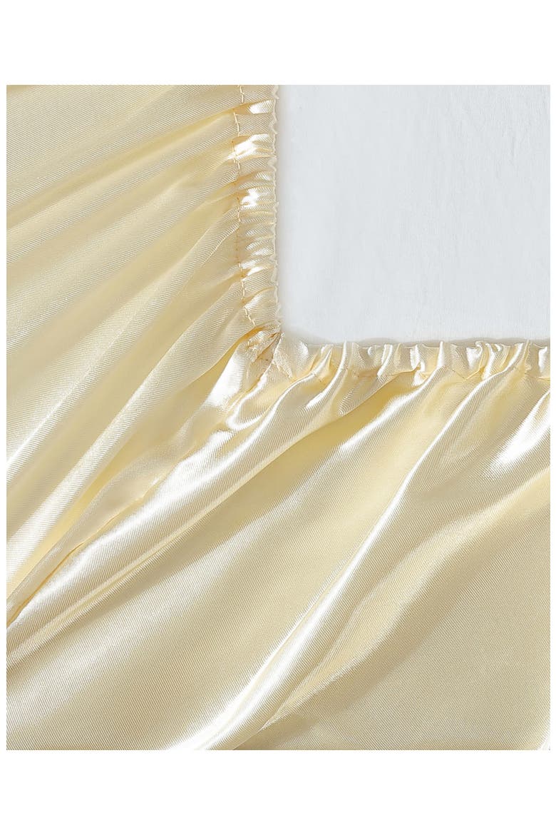 Silky Satin Sheet Set, Alternate, color, ANTIQUE GOLDEN HONEY