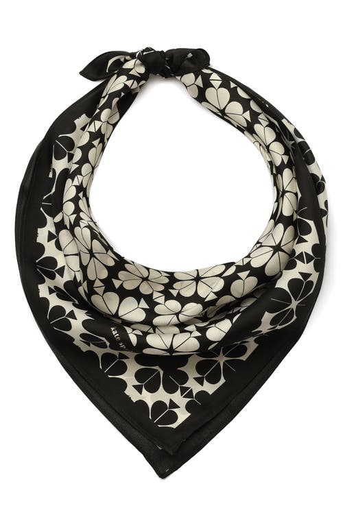 Kate Spade New York Spade Flower Silk Bandana In Black Cream