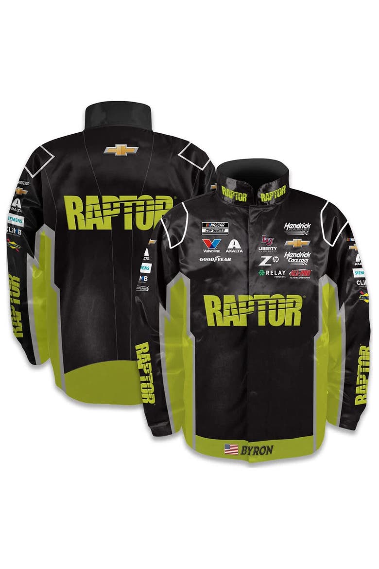Men's Hendrick Motorsports Team Collection  Black William Byron Raptor Full-Snap Nylon Uniform Jacket, Main, color, Black