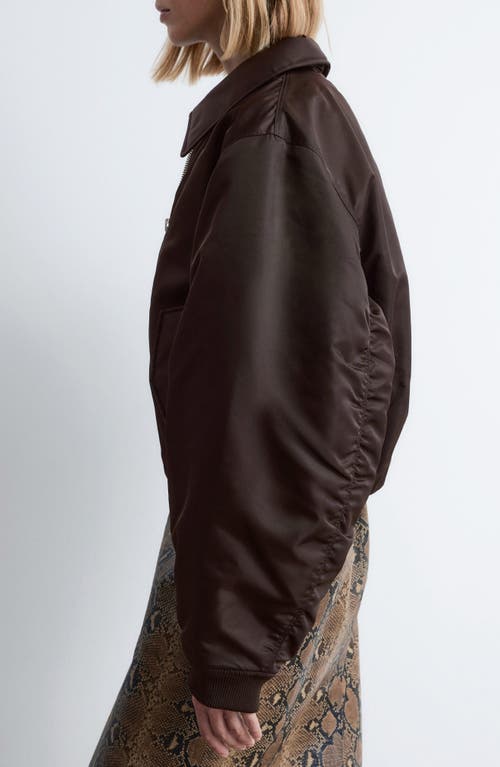 & Other Stories Crop Bomber Jacket In Brown