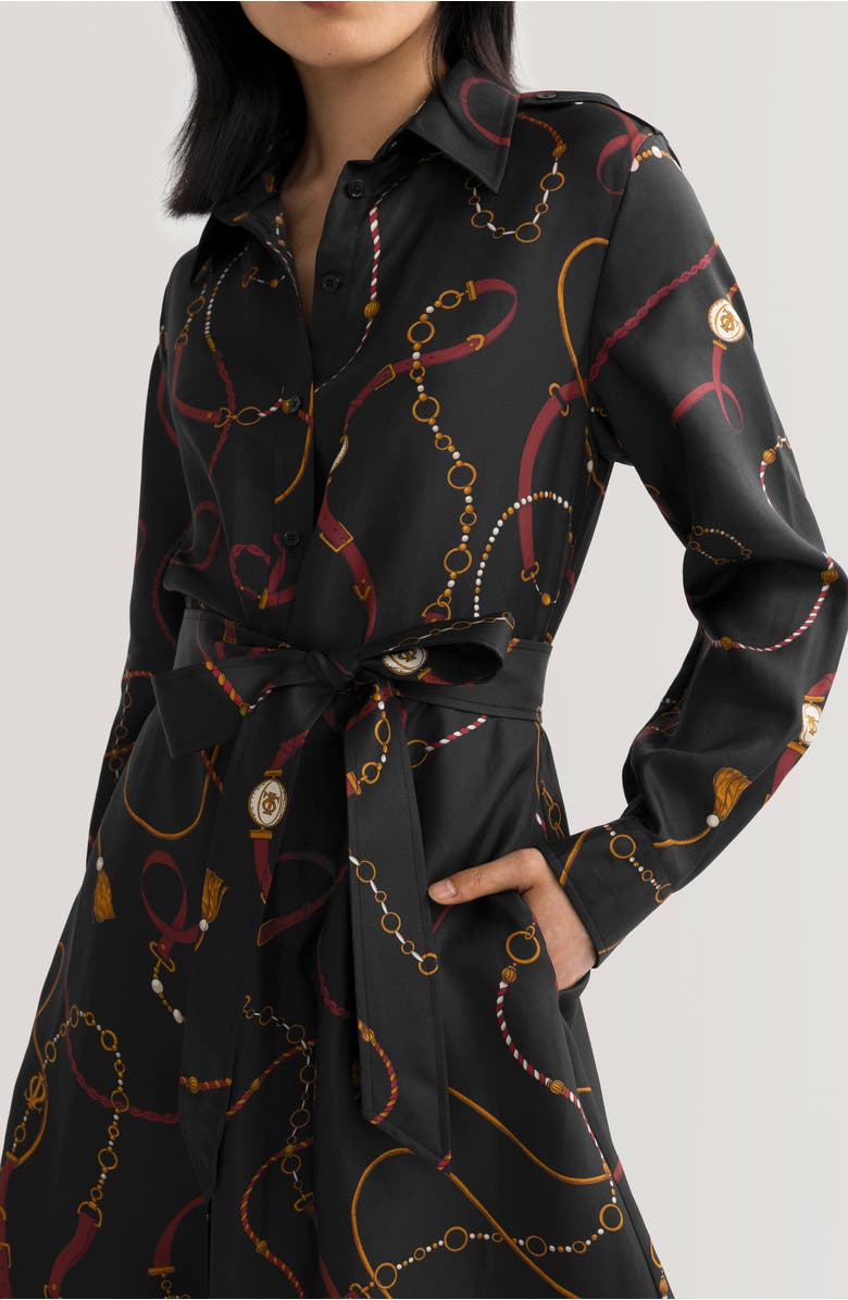 Lilysilk Louisville Print Silk Trench Dress, Alternate, color, Louisville Print