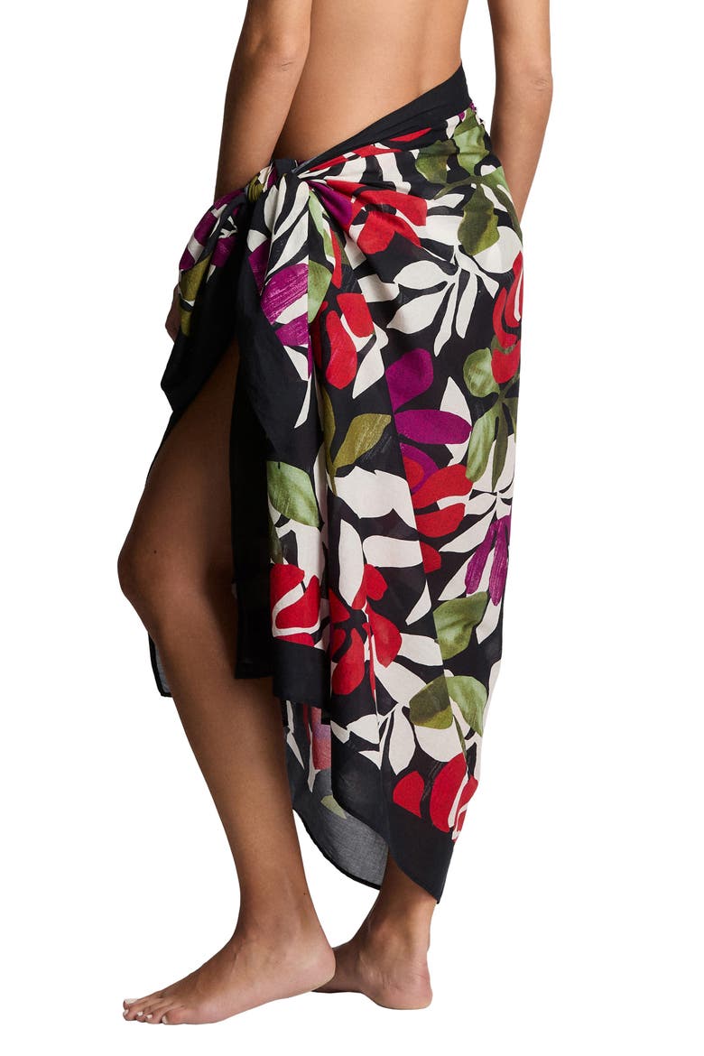 Border Print Cover-Up Pareo, Alternate, color, MULTI