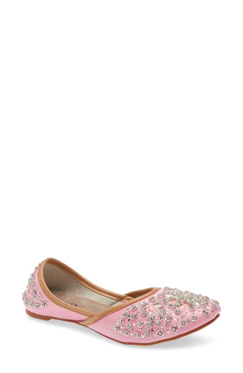 Fuchsia Embellished Jutti Flat