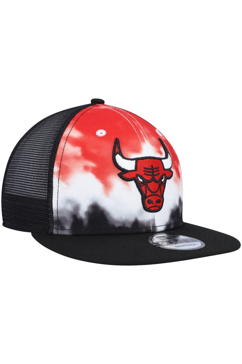 Men's New Era Black Chicago Bulls Hazy Trucker 9FIFTY Snapback Hat, Alternate, color, Black