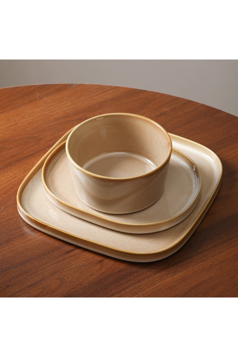 Cairo Stoneware 12-Piece Dinnerware Set, Alternate, color, Sand