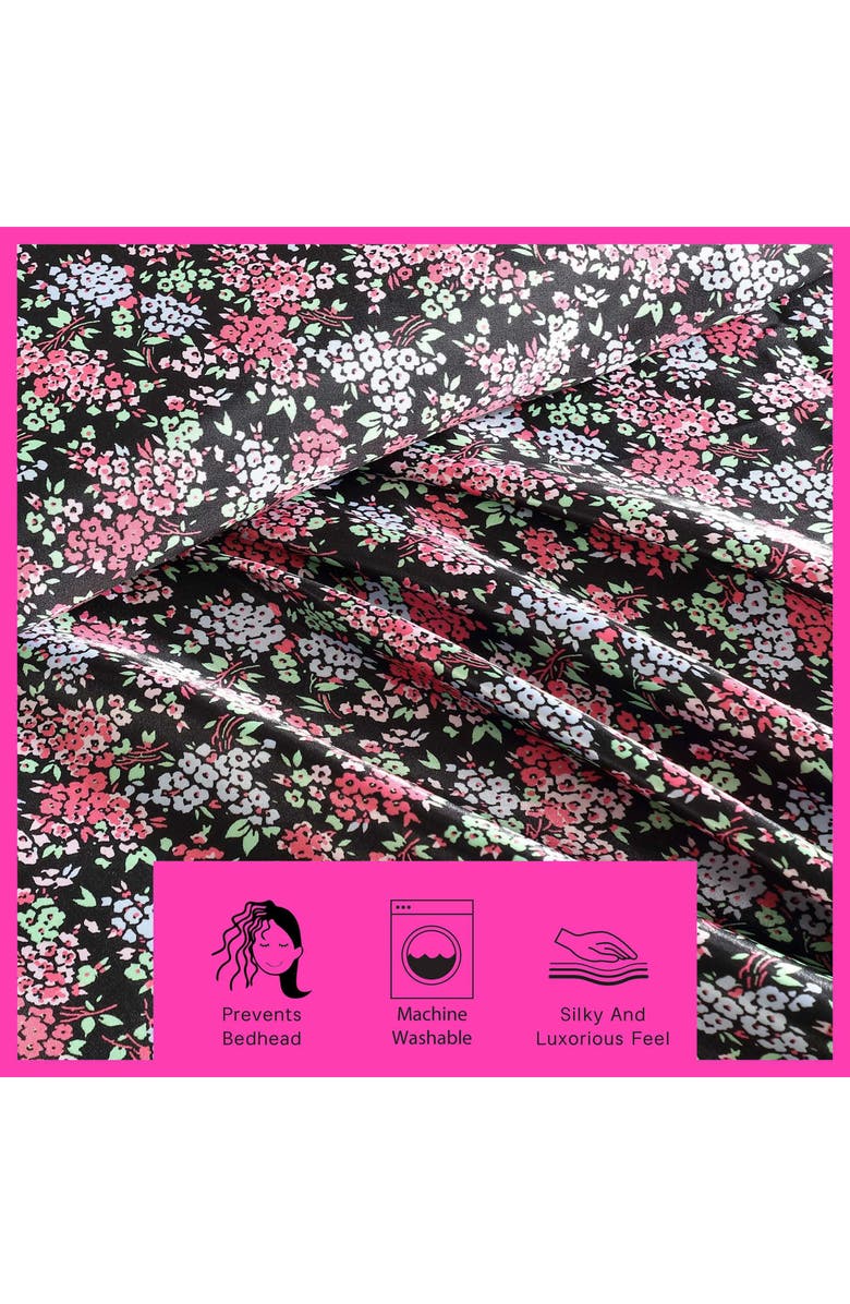 Betsey Johnson Confetti Floral Sheet Set, Alternate, color, Bright Pink