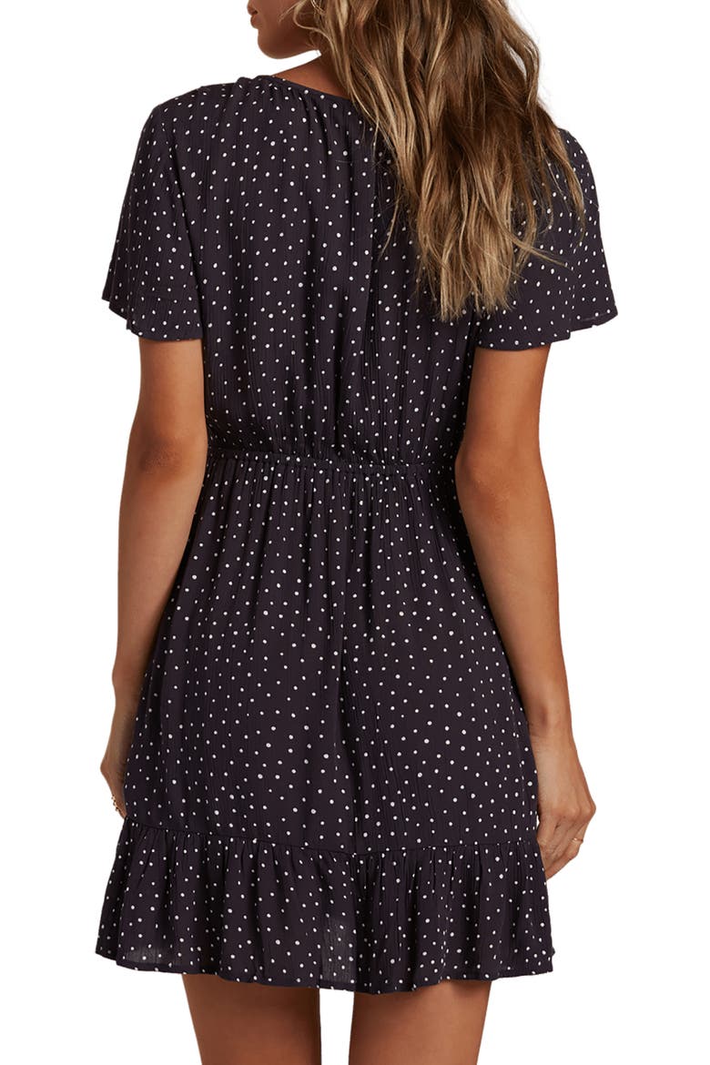 Day Trippin' Polka Dot Minidress, Alternate, color, OFF BLACK