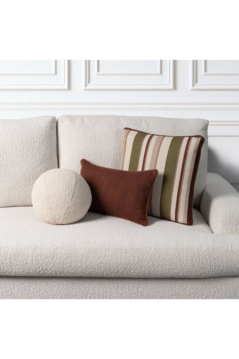 Ember Weave Earth-Toned Dimensional Indoor & Outdoor Woven Accent Pillow & Insert, Alternate, color, Ember