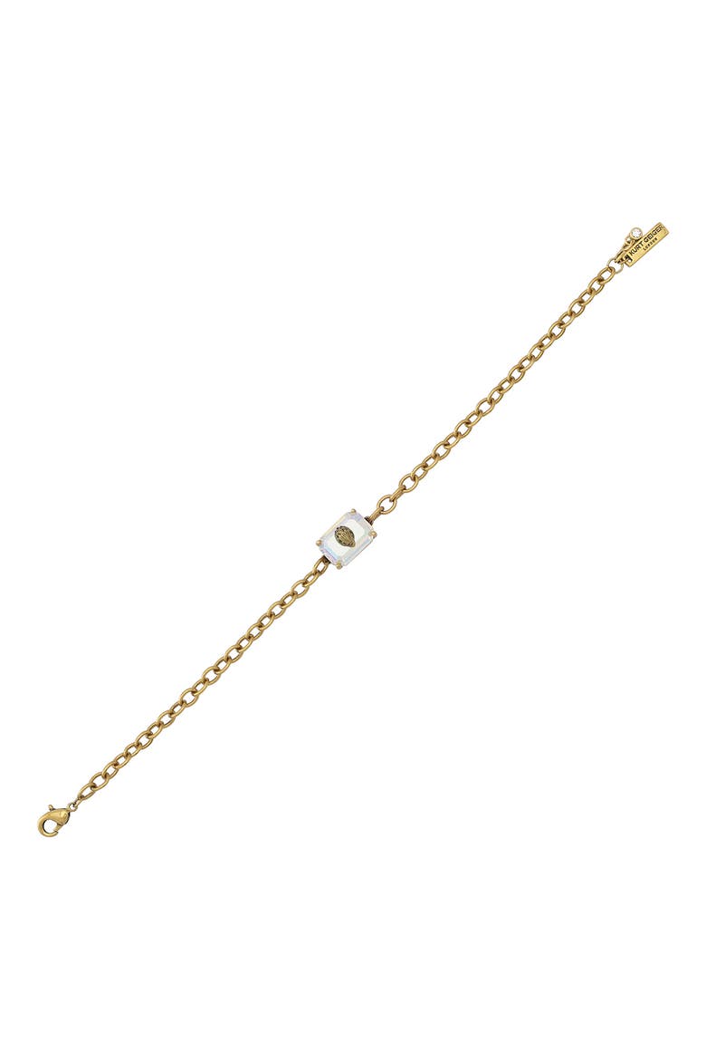 Emerald Cut Crystal Eagle's Head Chain Bracelet, Alternate, color, CRYSTAL ABALONE