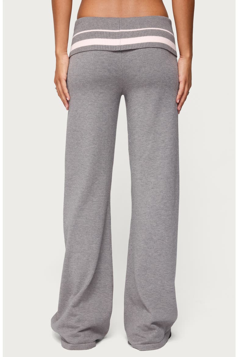 Kaliya Striped Foldover Pants, Alternate, color, GRAY-MELANGE
