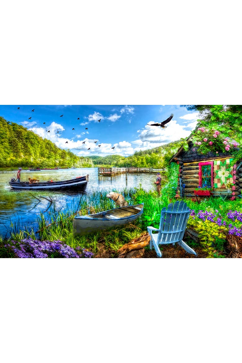 Cottage at the Lake 550 piece Jigsaw Puzzle for Adults, Alternate, color, Multicolor