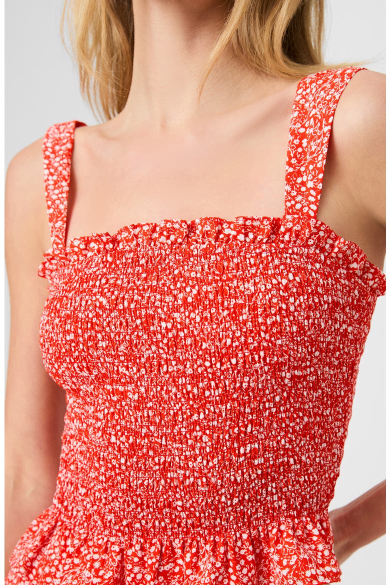 Mad Crepe Smocked Tank, Alternate, color, CANDIED APPLE