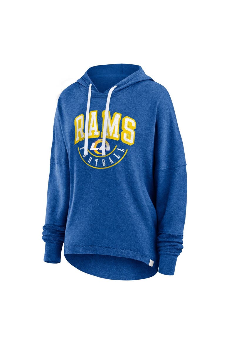 Women's Fanatics Branded Royal Los Angeles Rams Lightewight Modest Crop Lounge Helmet Arch Pullover Hoodie, Alternate, color, Royal