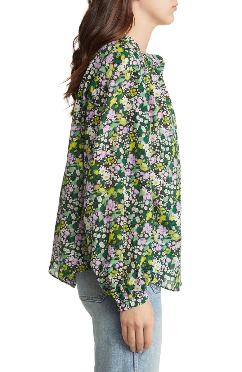 & Other Stories Floral Cotton & Silk Blouse, Alternate, color,