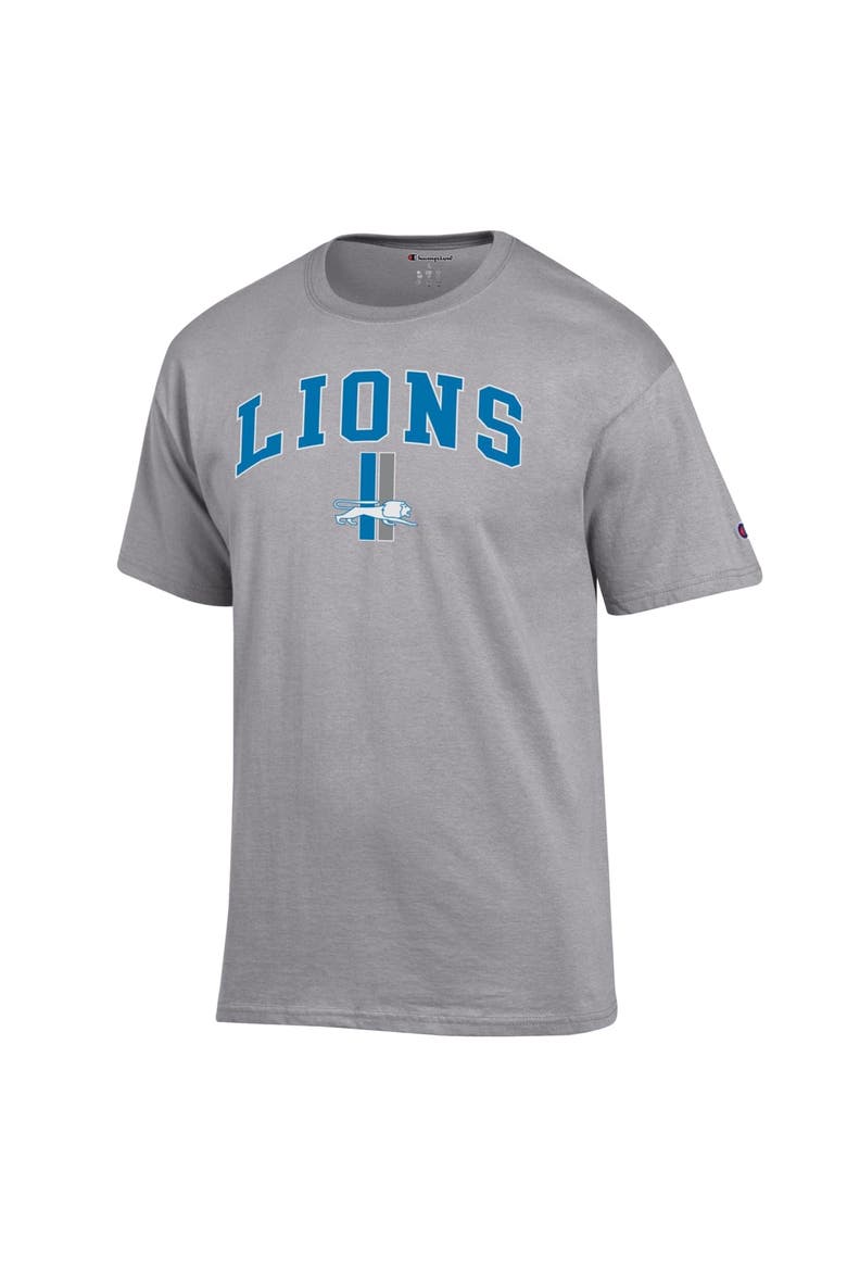 Men's Champion Gray Detroit Lions Arch Over Logo T-Shirt, Alternate, color, Gray