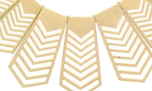 Olivia Welles Natasha Chevron Bib Necklace In Gold