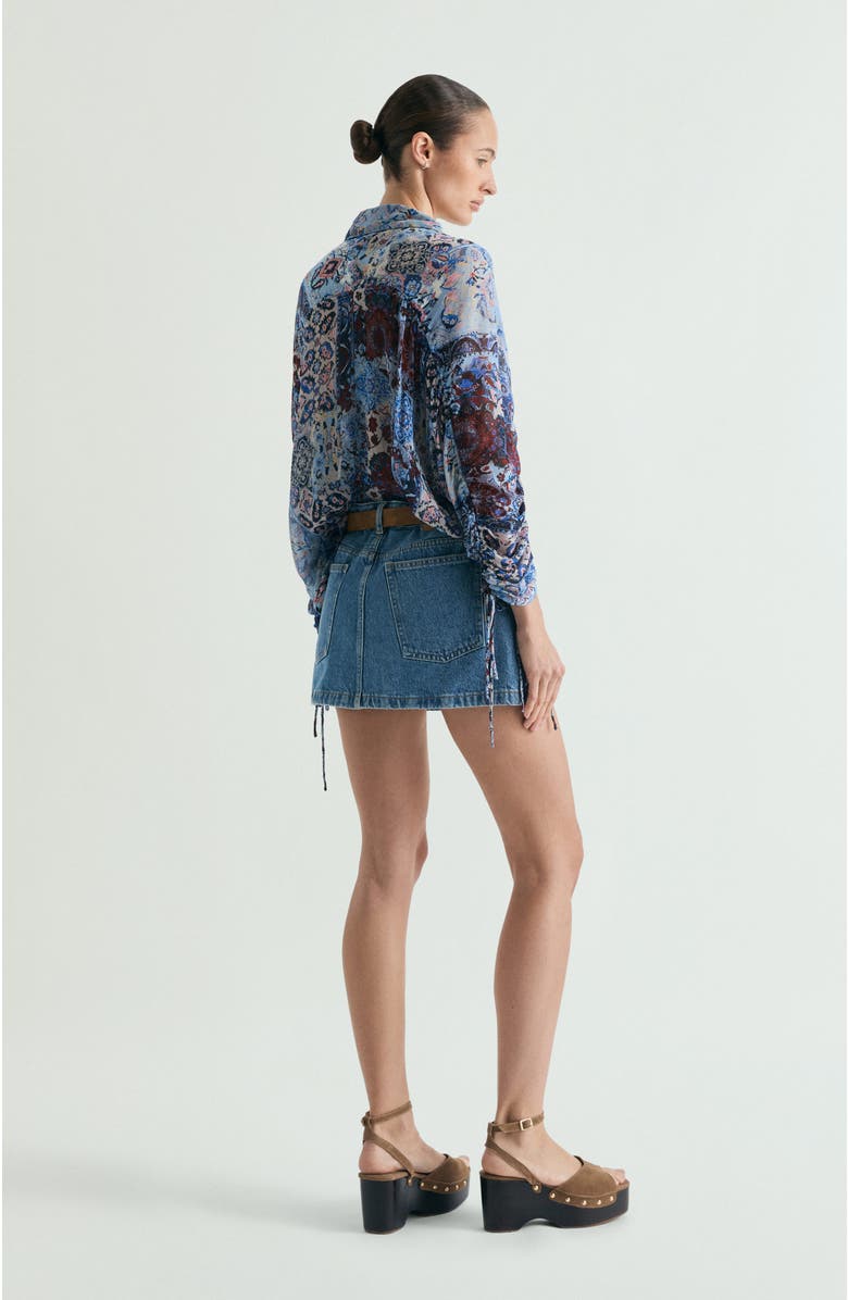 Scalpers Denim Mini Skirt, Alternate, color, Denim