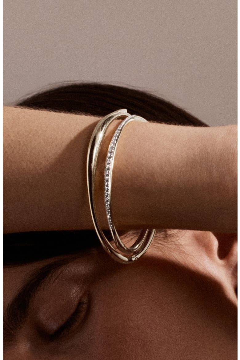 Nura Lab Grown Diamond Set of 2 Sterling Silver Bangle Bracelets, Alternate, color, STERLING SILVER