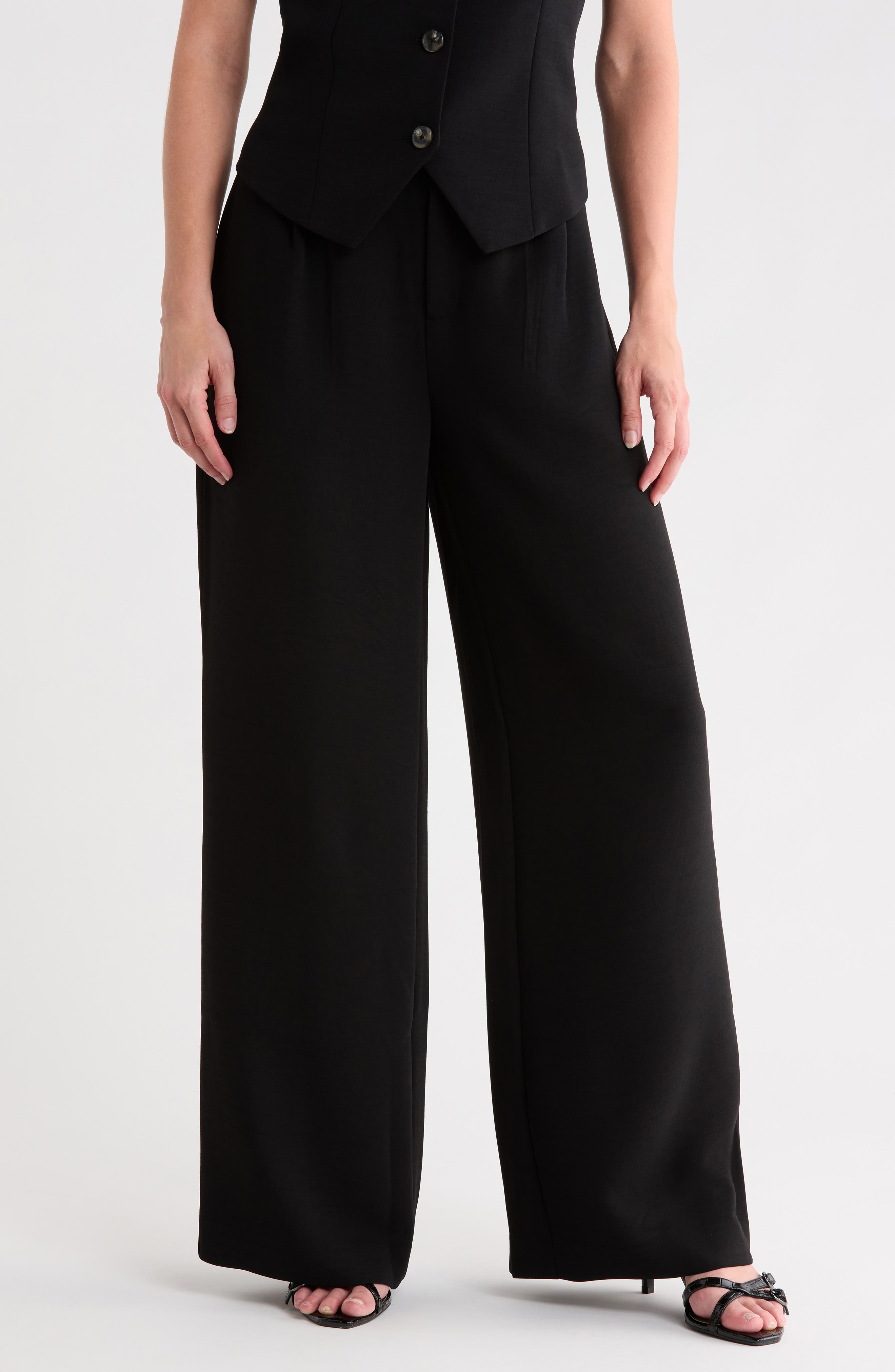 Crepe Wide Leg Trousers