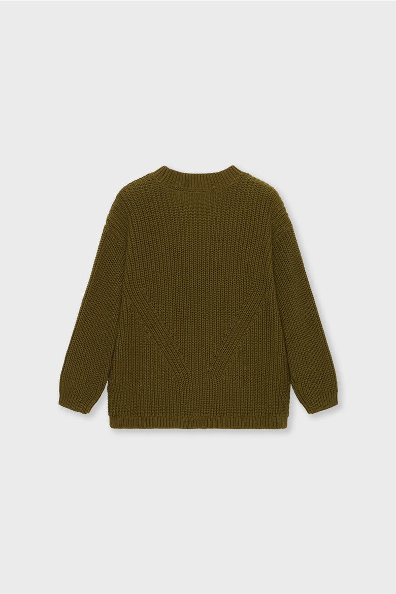 Organic Cotton Knit Sweater, Alternate, color, Military Olive