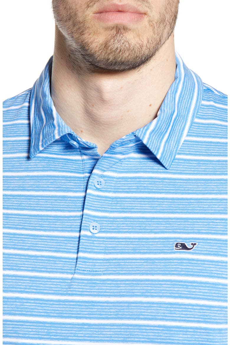 Lakeworth Stripe Sankaty Performance Polo, Alternate, color, CORNFLOWER