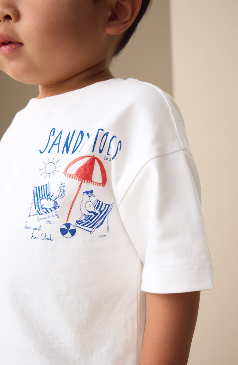 NEXT Kids' Sandy Toes Graphic T-Shirt, Alternate, color, White