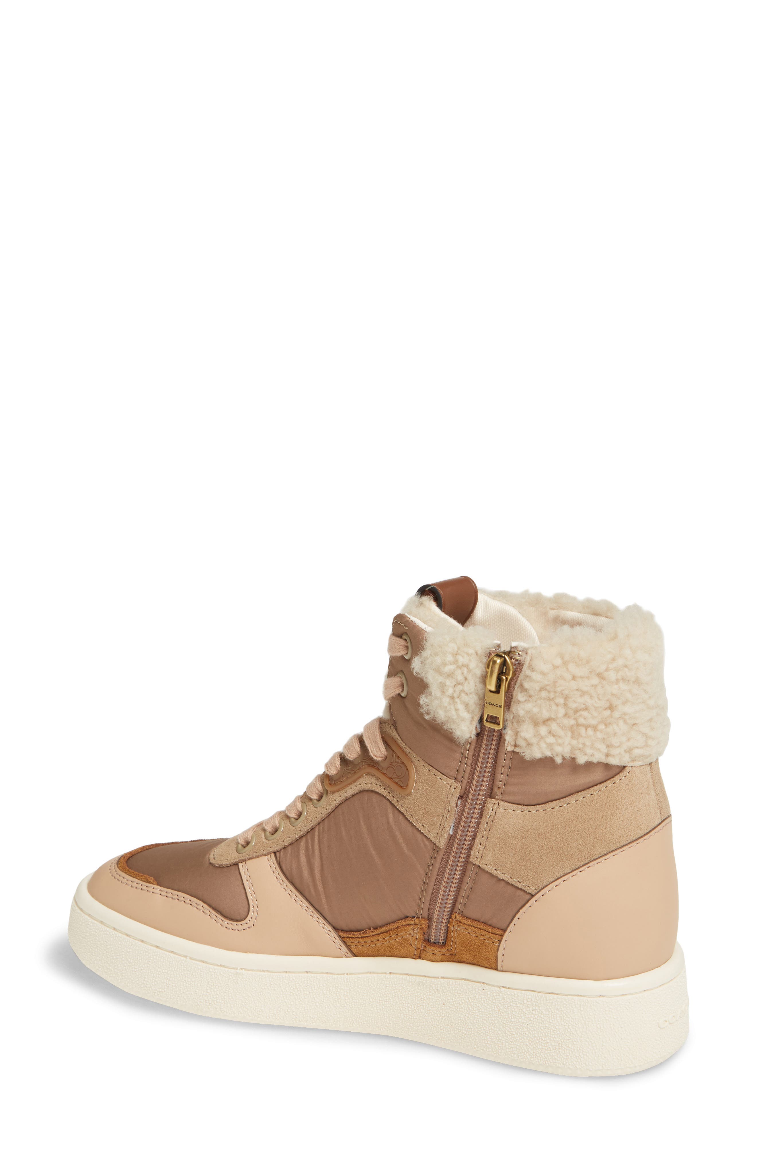 COACH C220 High Top Sneaker with Genuine Shearing Trim, Alternate, color, 
