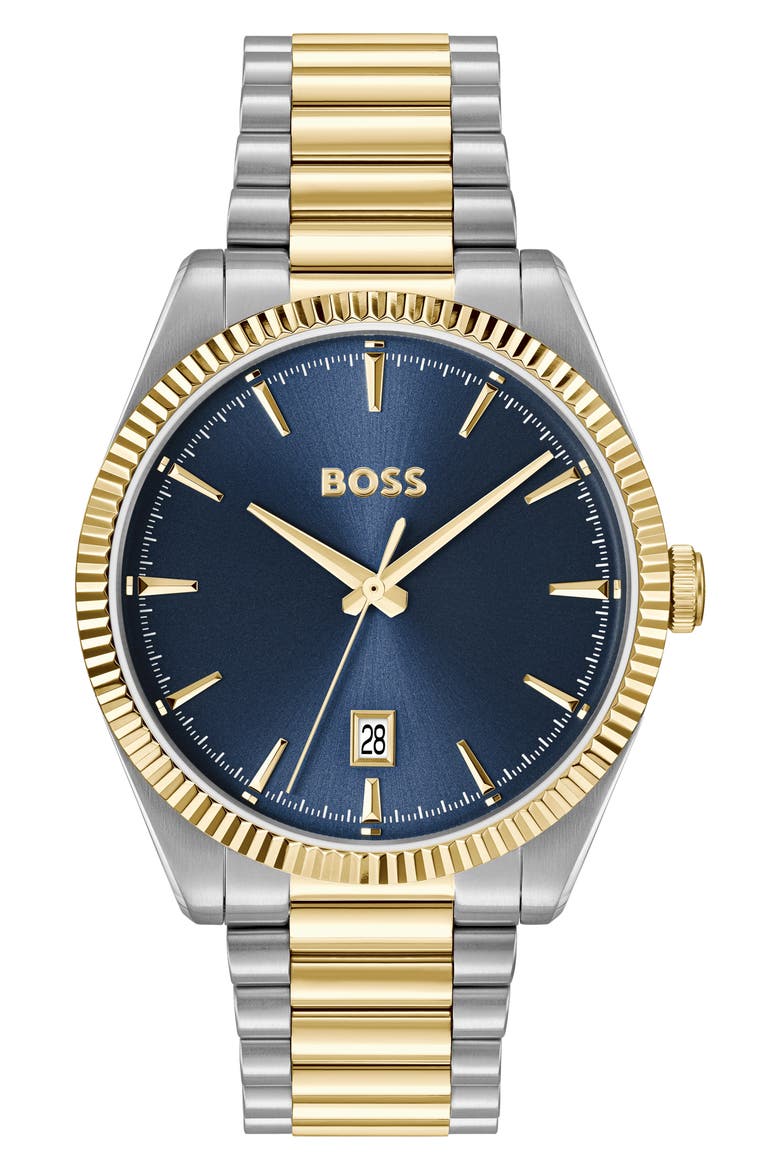 Cheswick Two-Tone Bracelet Watch, 40mm, Main, color, BLUE