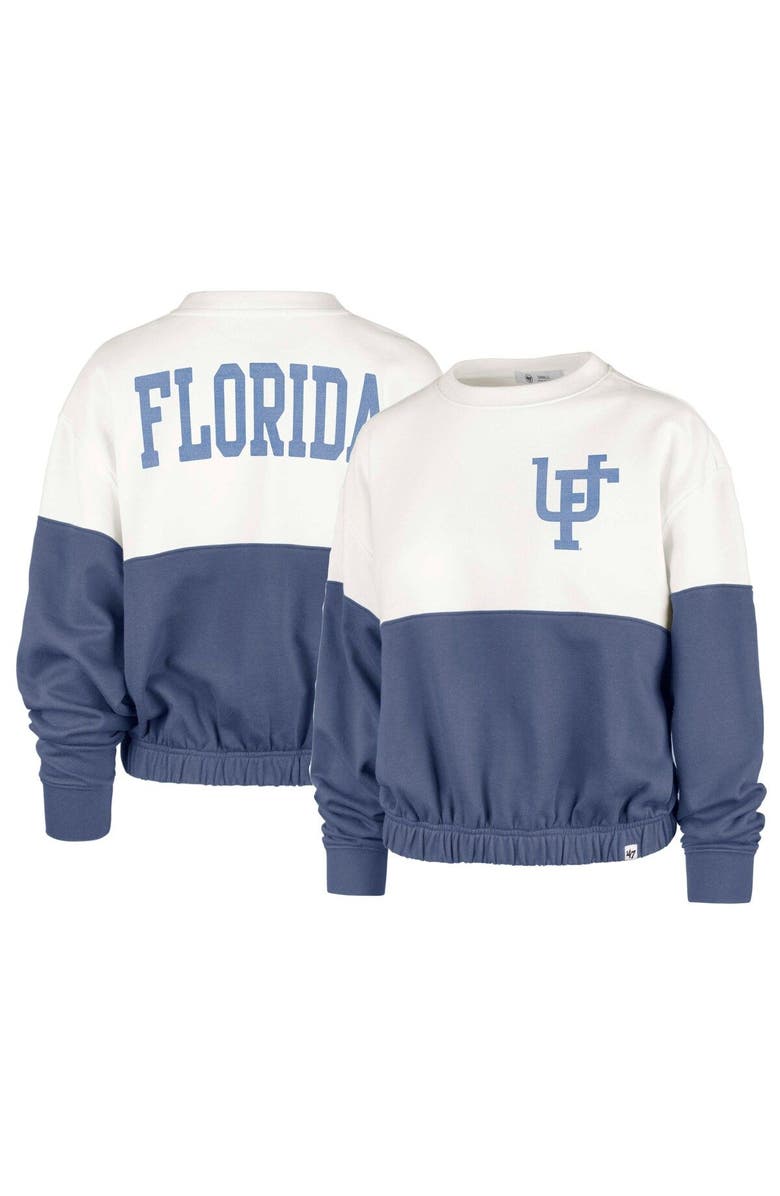 '47 Women's '47 White/Royal Florida Gators Take Two Bonita Pullover Sweatshirt, Main, color, White