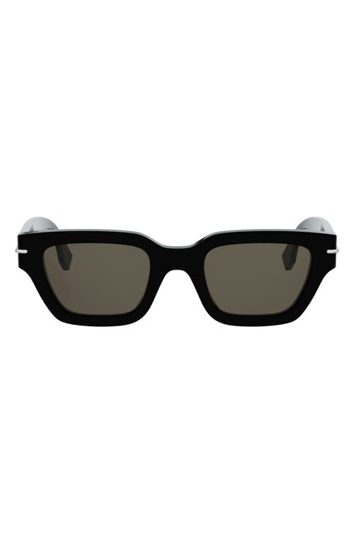 Fendi Selleria 50mm Rectangular Sunglasses In Black