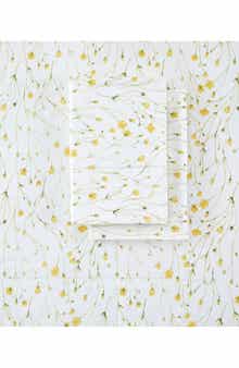 MELANGE HOME 400 Thread Count Butter Floral 4-Piece Sheet Set