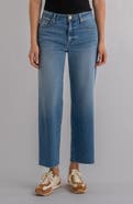 KUT from the Kloth Raw Hem High Waist Ankle Wide Leg Jeans