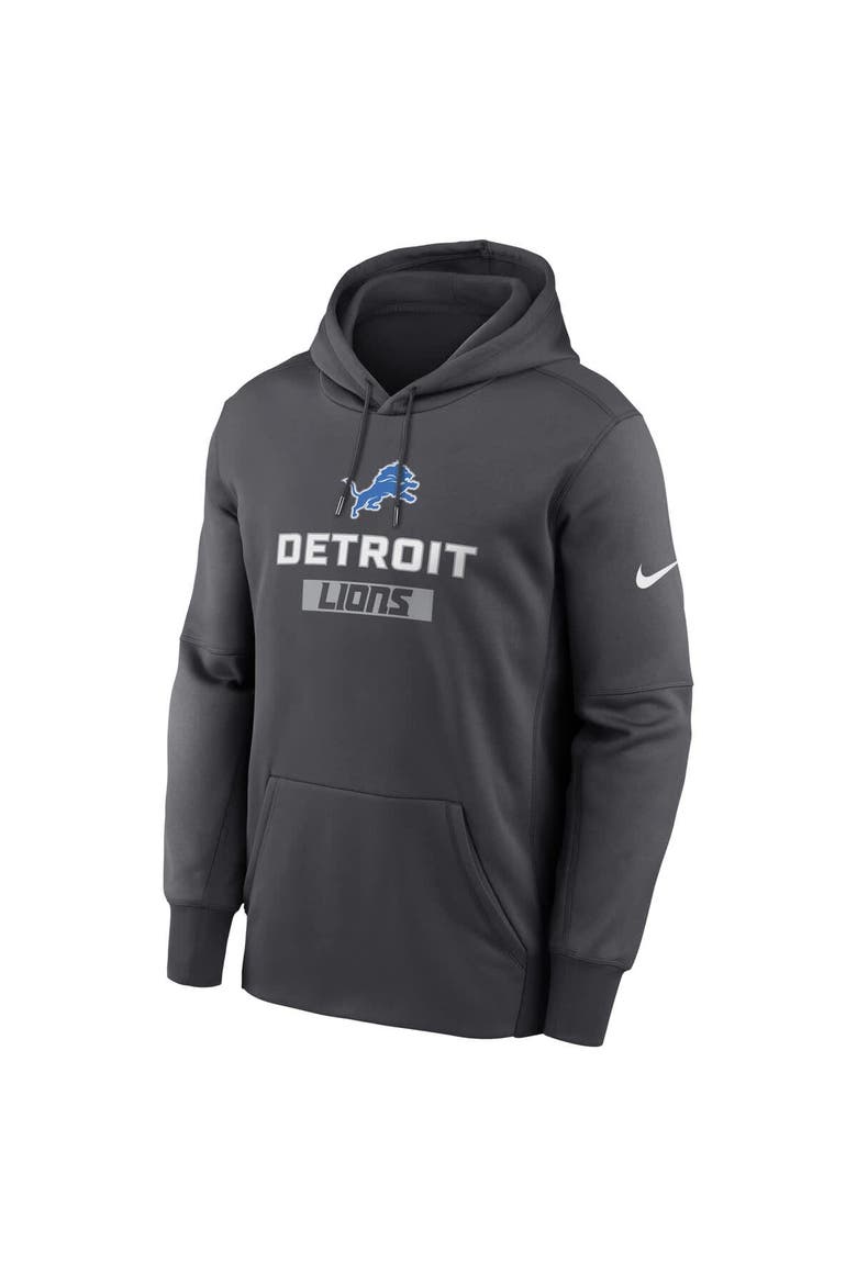 Men's Nike Anthracite Detroit Lions Toss Sweep Performance Pullover Hoodie, Alternate, color, Anthracite