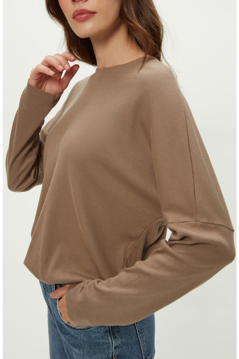 Kaley Long Sleeve Cotton & Modal T-Shirt, Alternate, color, COBBLESTONE