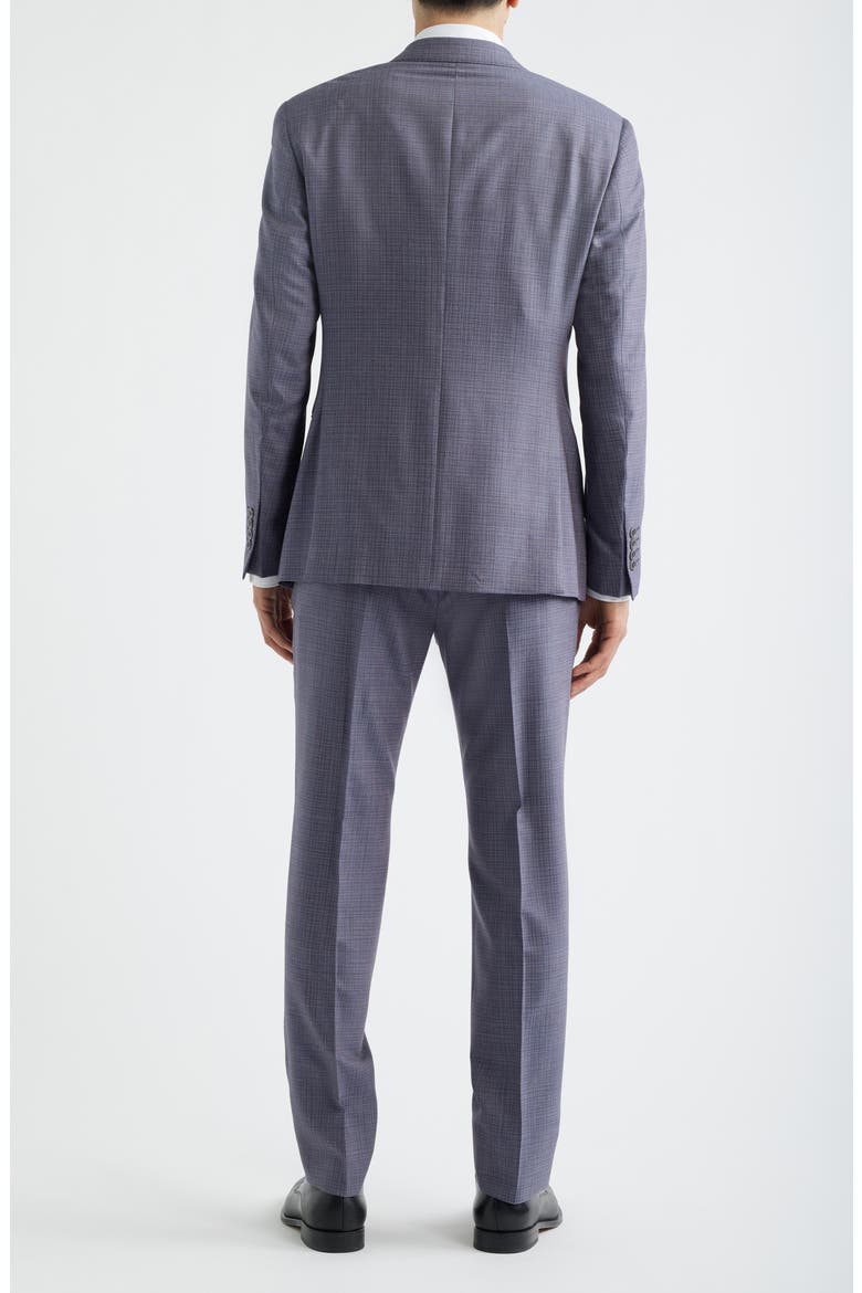 Purple & Blue Plaid Virgin Wool Suit, Alternate, color, PURPLE