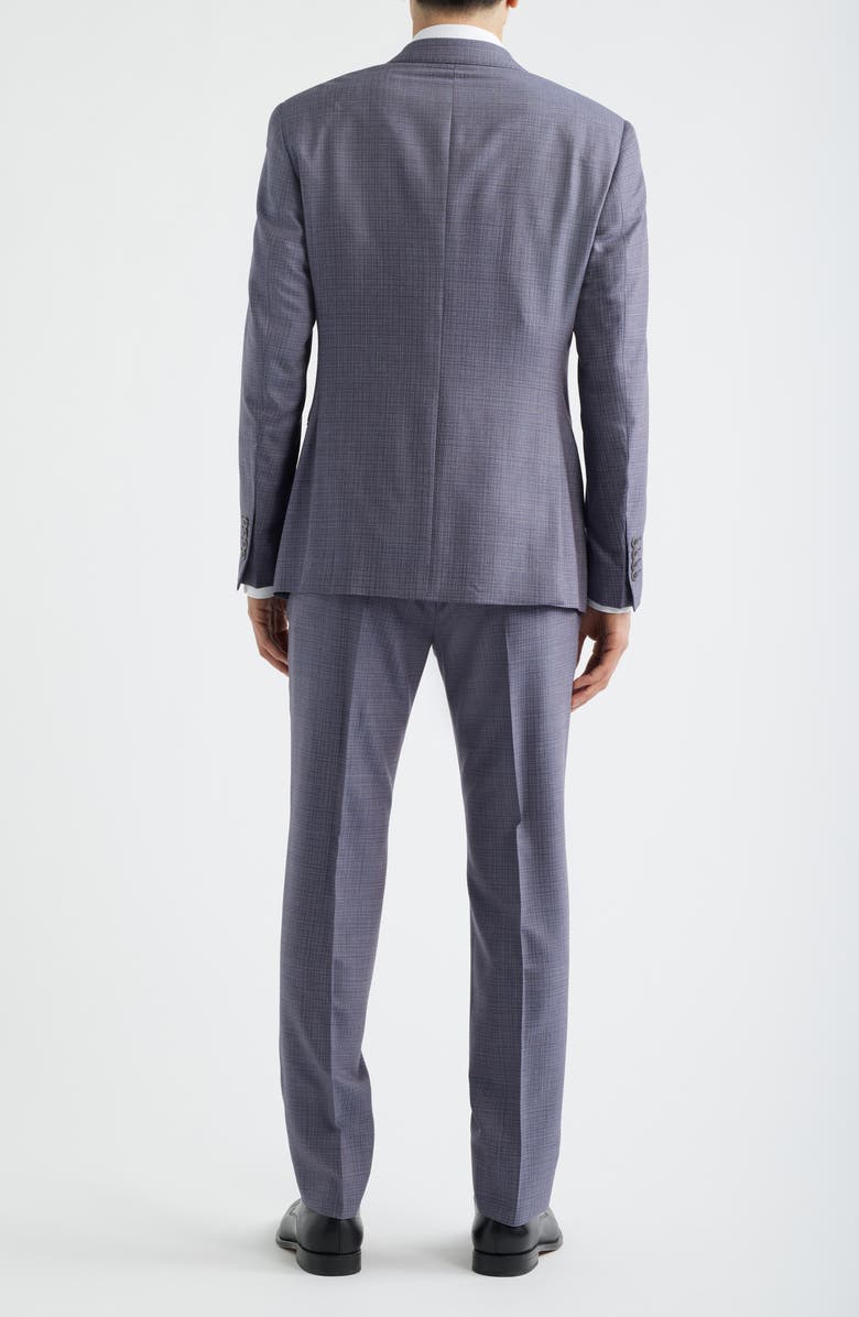 Emporio Armani Purple & Blue Plaid Virgin Wool Suit, Alternate, color, Purple