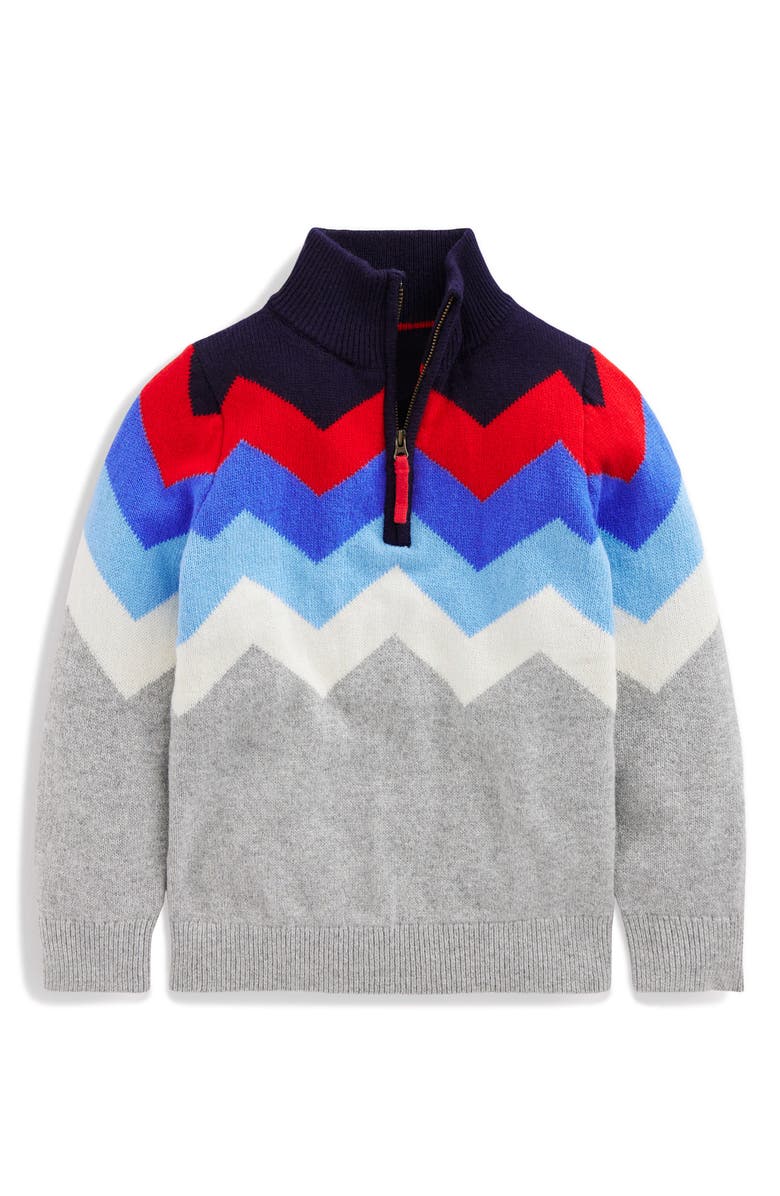 Mini Boden Kids' Heritage Half Zip Sweater, Main, color, 