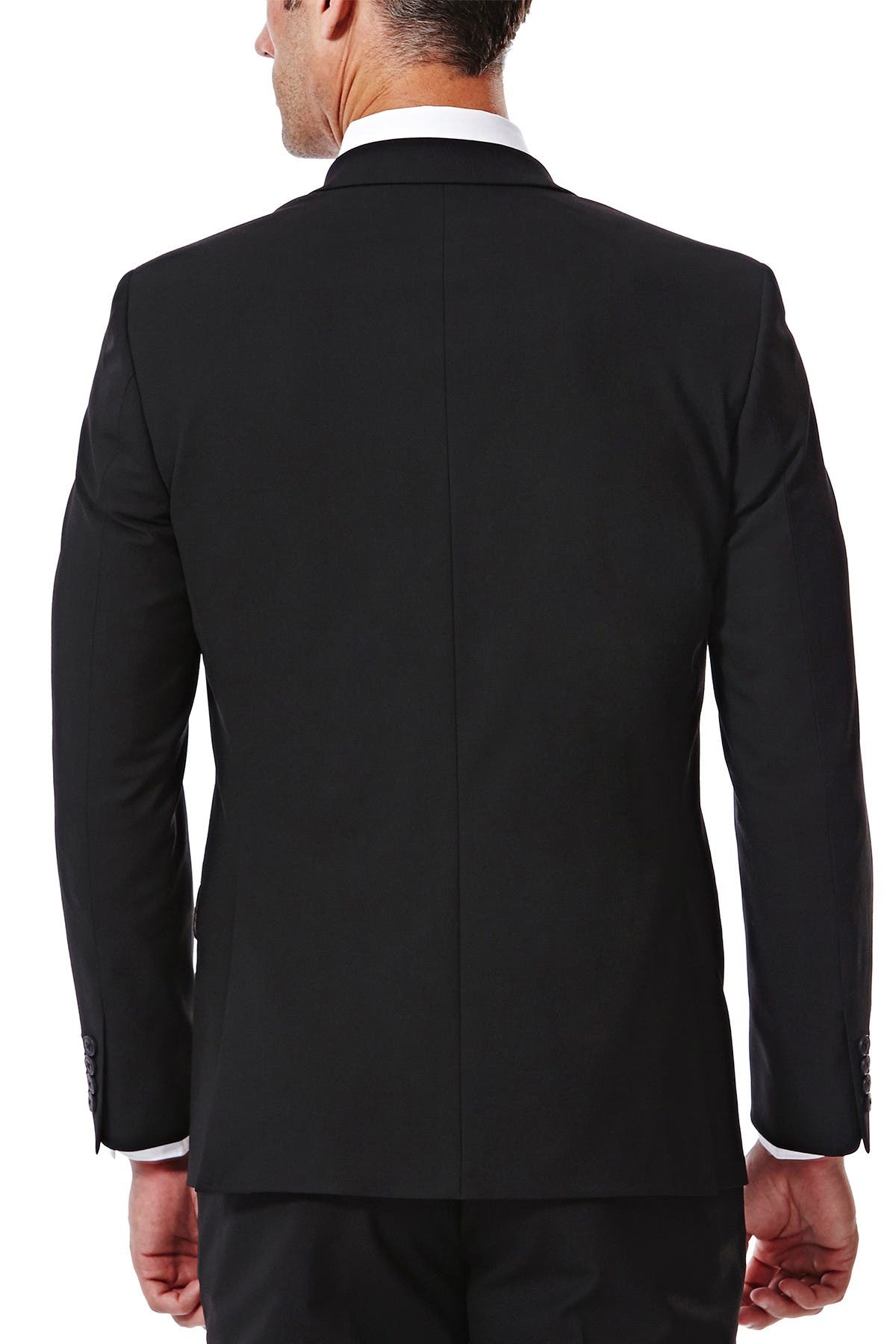 Black Herringbone Ultra Slim Stretch Suit Jacket - image 2