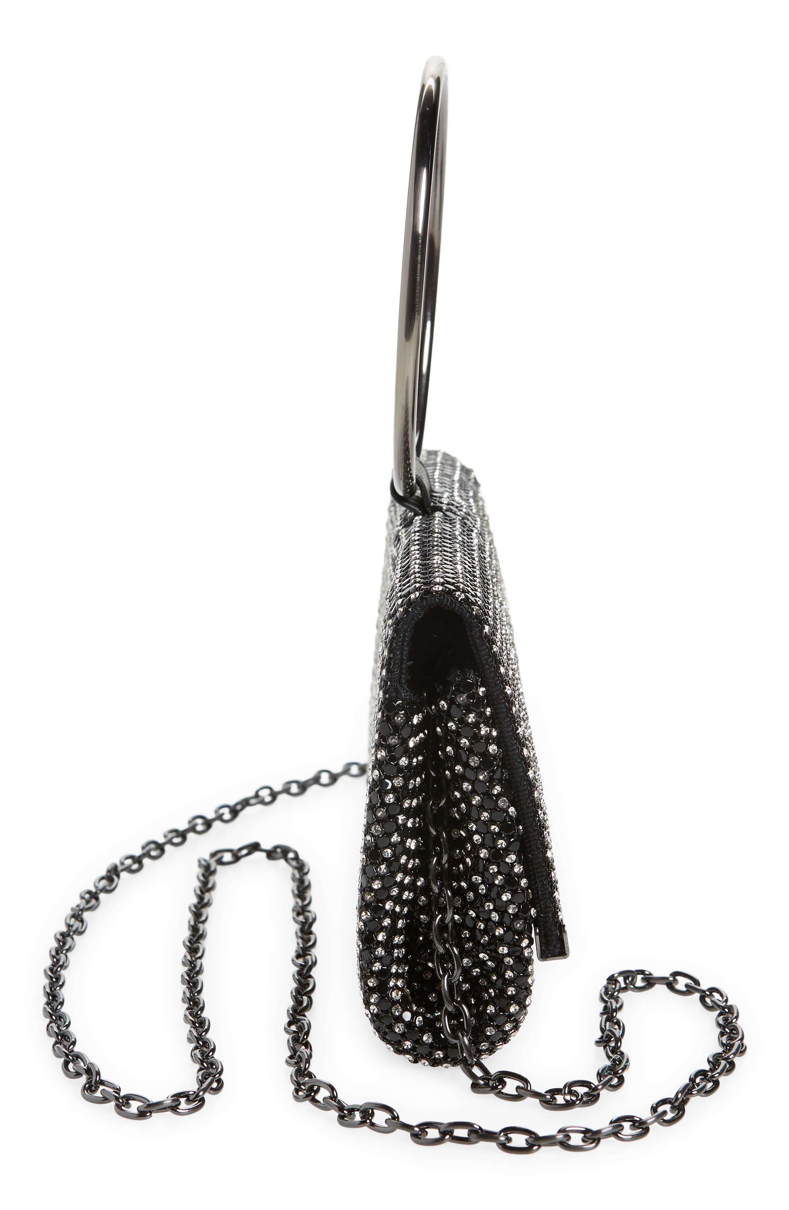 Whiting & Davis Aurelia Crystal Mesh Convertible Clutch, Alternate, color, 