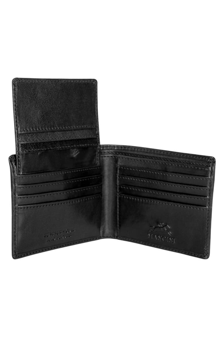 RFID Secure Leather Left Wing Wallet, Alternate, color, BLACK
