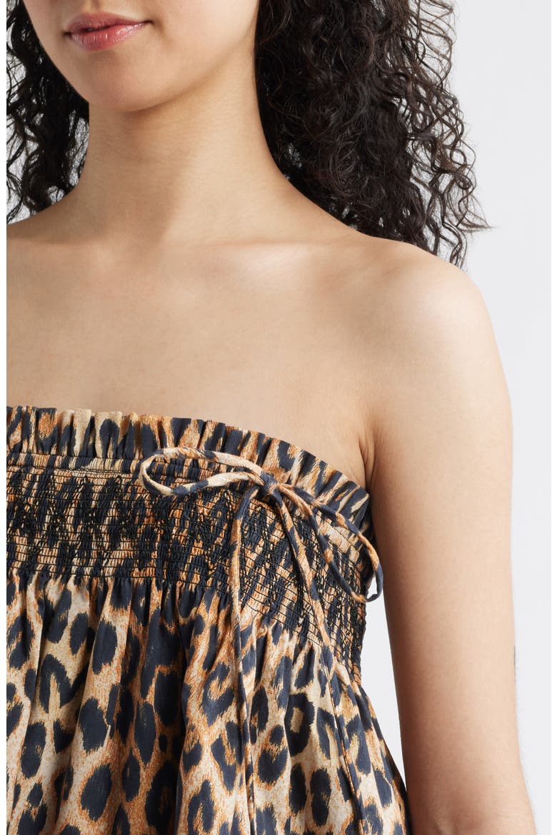 Lilo Leopard Spot Convertible Minidress, Alternate, color, BROWN