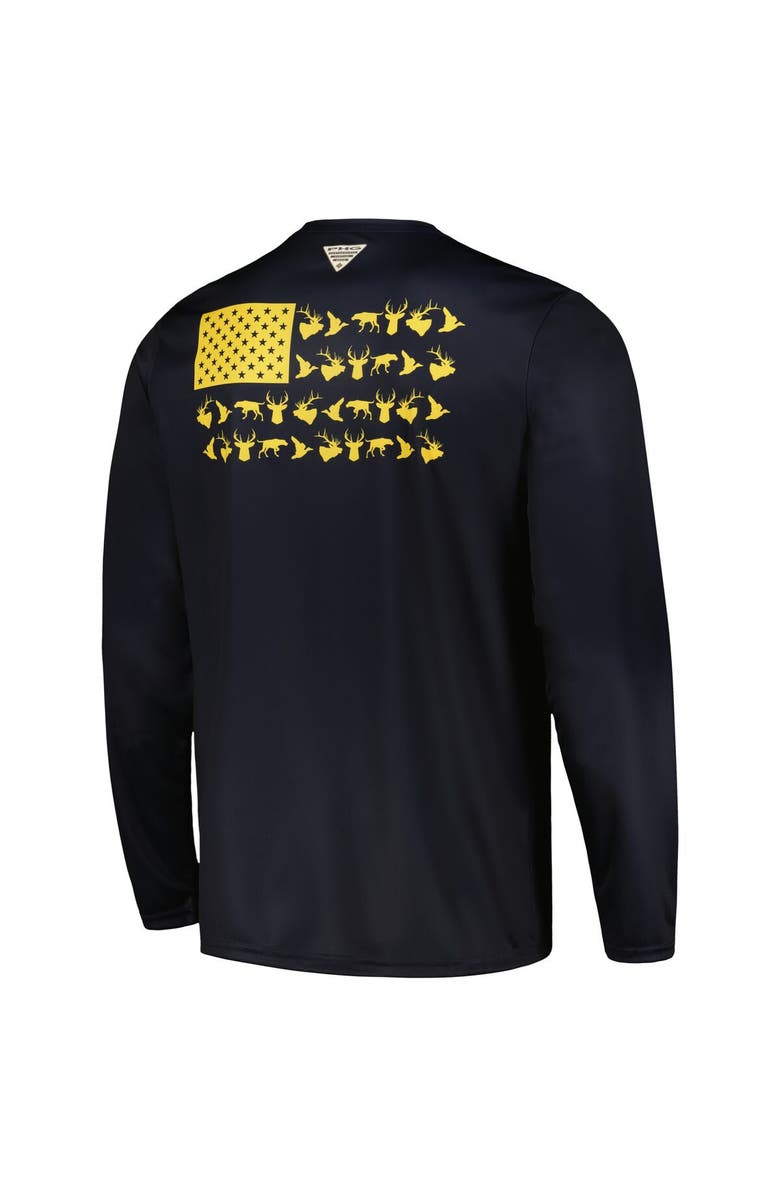 Columbia Men's Columbia Navy Michigan Wolverines Terminal Shot Omni-Shade Long Sleeve T-Shirt, Alternate, color, Navy