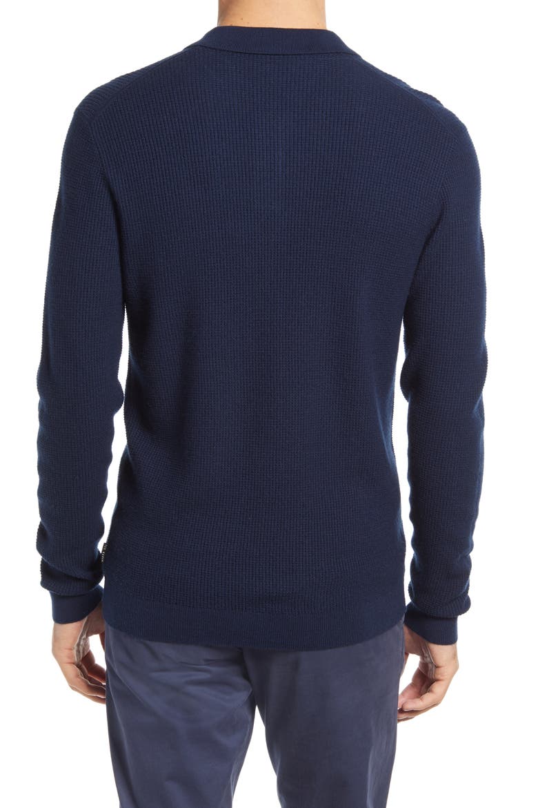 Batha Long Sleeve Polo, Alternate, color, NAVY