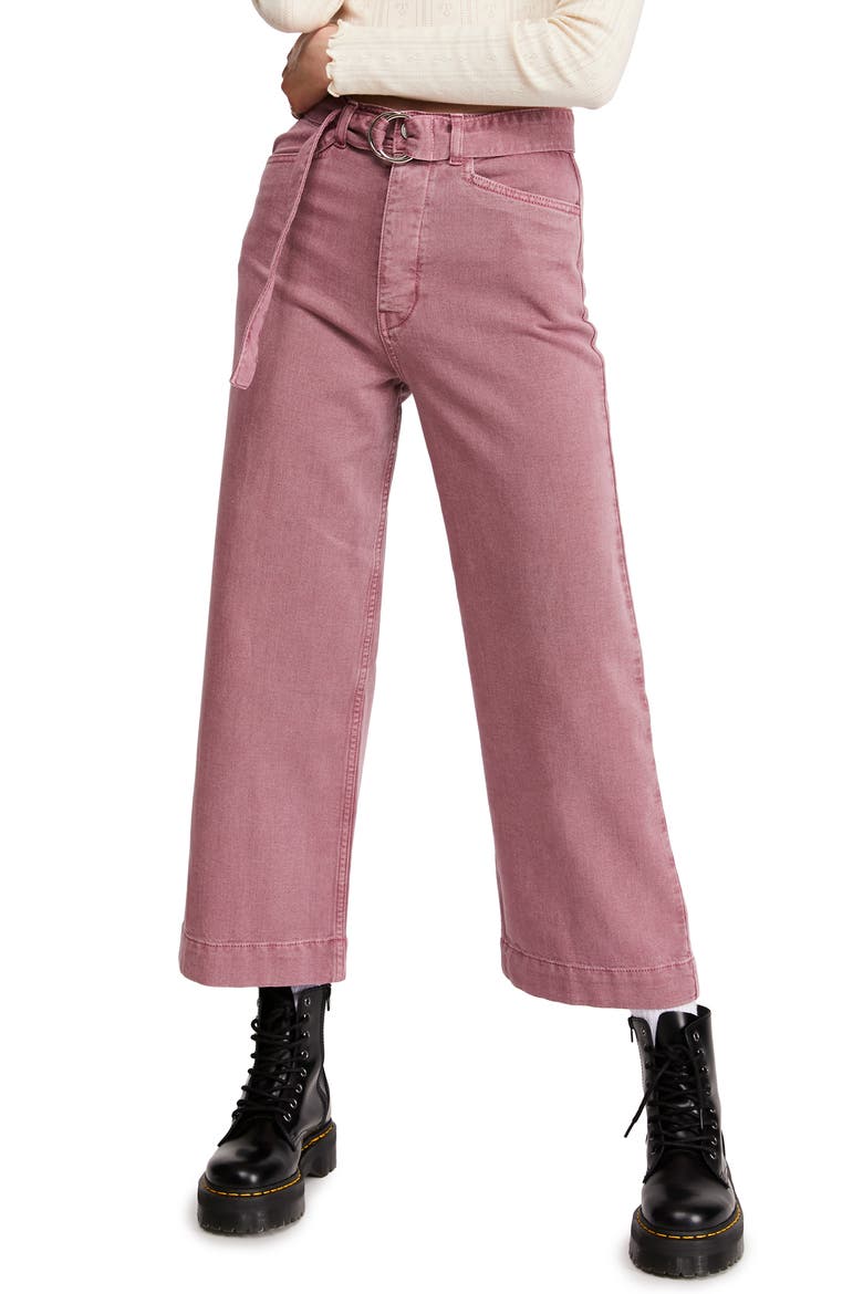 Urban Outfitters Belted Flood Jeans, Main, color, PINK