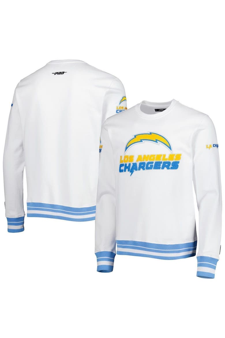 LA Chargers Pro Standard White Mash Up Pullover Sweatshirt, Alternate, color, White