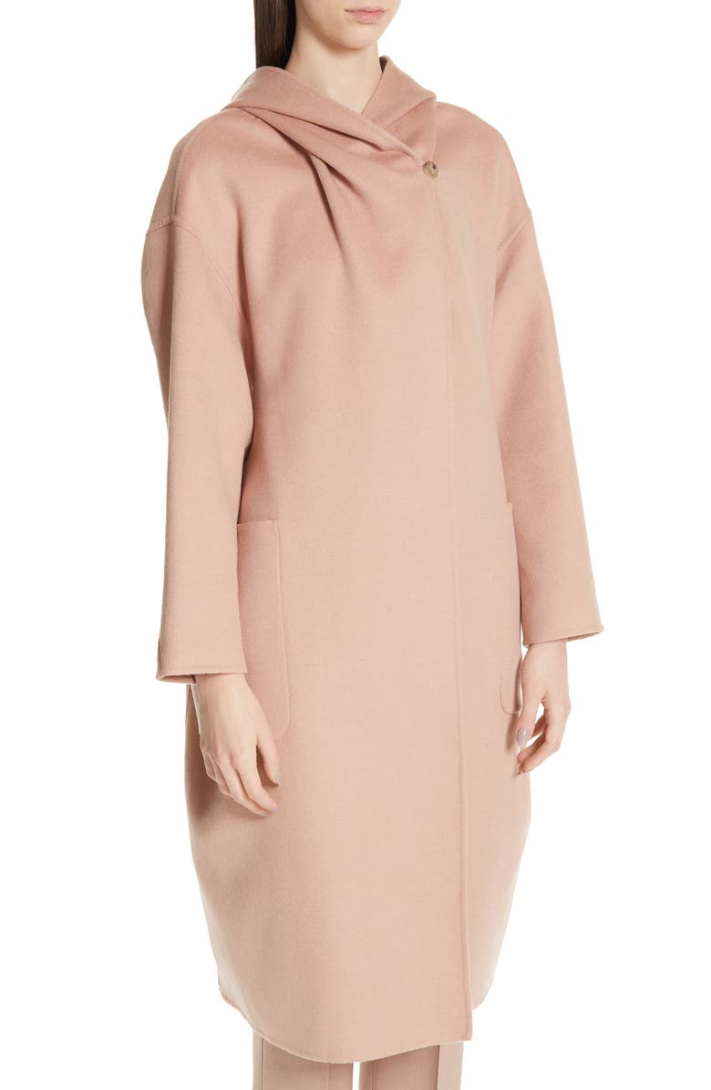 Max Mara Pucci Hooded Double Face Camel Hair Coat, Alternate, color, 