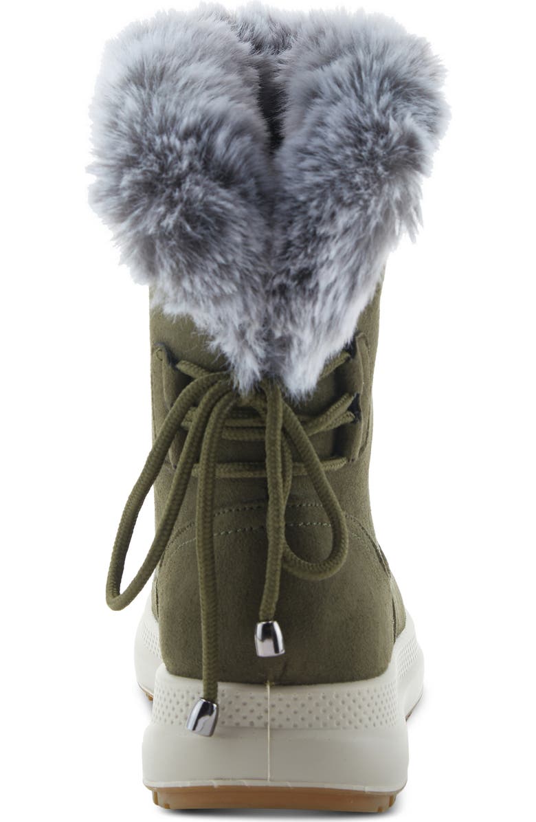 Flexus by Spring Step Snowbird Faux Fur Waterproof Boot, Alternate, color, Olive Green